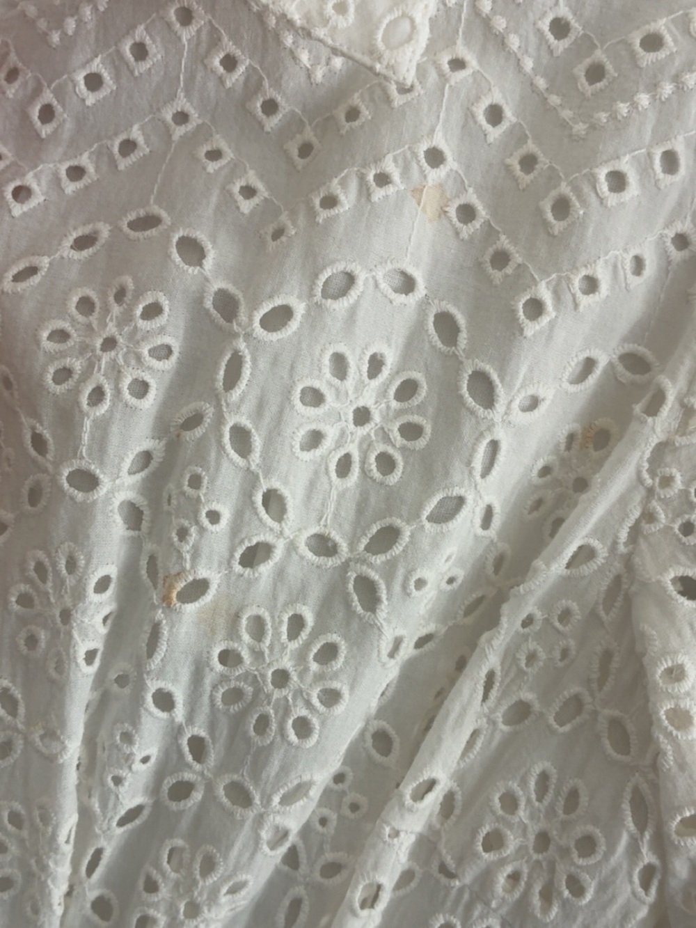 Veronica Beard Cream Eyelet Long Sleeve Button Dress - Picture 4 of 4